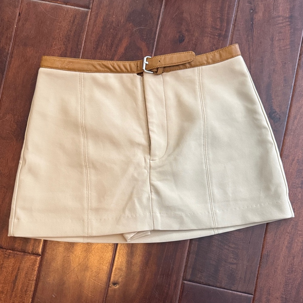 Zara Cream Skirt with Belt